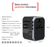 Load image into Gallery viewer, Universal Travel Power Adapter USB Charger International Sockets Converter EU US UK AU Plug