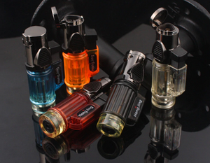 Visible gas Blue Flame Torch Turbo Lighter Spray Gun Electronic Lighter  gas Lighter 1300C Butane Cigar Cigarette Lighters Men