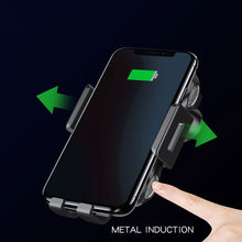 Load image into Gallery viewer, Touch Sensing Wireless Car Fast Charger for iPhone XR/ X Galaxy Note 9 - with Automatic Clamper