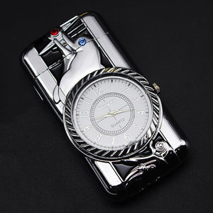 Luxurious Gold Watch Jet Lighter Torch Turbo Gas Lighter Windproof Cigar Cigarette Metal Lighter Led Inflated Gasoline Butane