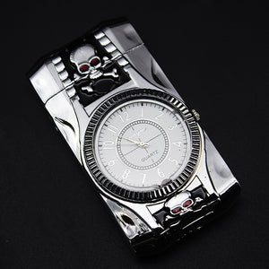 Luxurious Gold Watch Jet Lighter Torch Turbo Gas Lighter Windproof Cigar Cigarette Metal Lighter Led Inflated Gasoline Butane