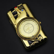 Load image into Gallery viewer, Luxurious Gold Watch Jet Lighter Torch Turbo Gas Lighter Windproof Cigar Cigarette Metal Lighter Led Inflated Gasoline Butane