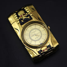 Load image into Gallery viewer, Luxurious Gold Watch Jet Lighter Torch Turbo Gas Lighter Windproof Cigar Cigarette Metal Lighter Led Inflated Gasoline Butane