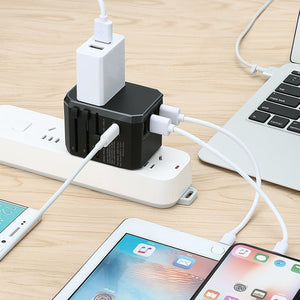 Universal Travel Power Adapter USB Charger International Sockets Converter EU US UK AU Plug