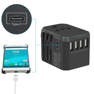 Universal Travel Power Adapter USB Charger International Sockets Converter EU US UK AU Plug