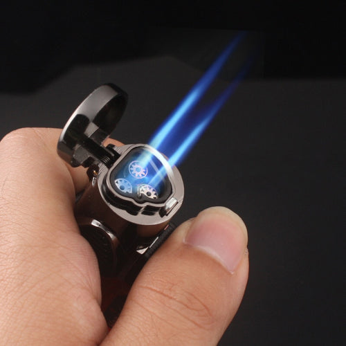 Visible gas Blue Flame Torch Turbo Lighter Spray Gun Electronic Lighter  gas Lighter 1300C Butane Cigar Cigarette Lighters Men