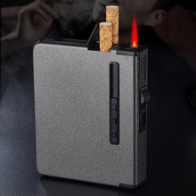 Load image into Gallery viewer, New Portable Metal Cigarette Case 12pcs Cigarettes Holder Box Creative Fuel Lighter Alloy Automatic Windproof Gadget