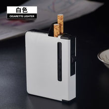 Load image into Gallery viewer, New Portable Metal Cigarette Case 12pcs Cigarettes Holder Box Creative Fuel Lighter Alloy Automatic Windproof Gadget