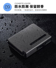 Load image into Gallery viewer, New Portable Metal Cigarette Case 12pcs Cigarettes Holder Box Creative Fuel Lighter Alloy Automatic Windproof Gadget