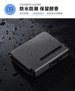 New Portable Metal Cigarette Case 12pcs Cigarettes Holder Box Creative Fuel Lighter Alloy Automatic Windproof Gadget