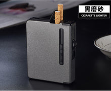 Load image into Gallery viewer, New Portable Metal Cigarette Case 12pcs Cigarettes Holder Box Creative Fuel Lighter Alloy Automatic Windproof Gadget